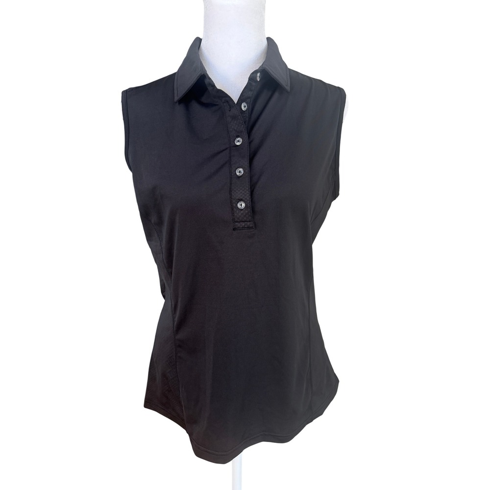 NiVO Sport Black Sleeveless Collared Golf‎ Polo Shirt Women's M/M